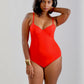 Underwired and Padded One Piece Swimsuit- Orange