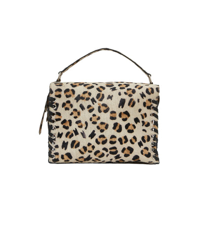 Mini Trunk Tote in White Leopard