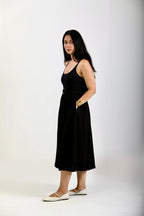 Pleated Skirt with Pockets - Black