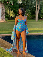 Kaftaan with Drawstring Waist - Lotus Pond