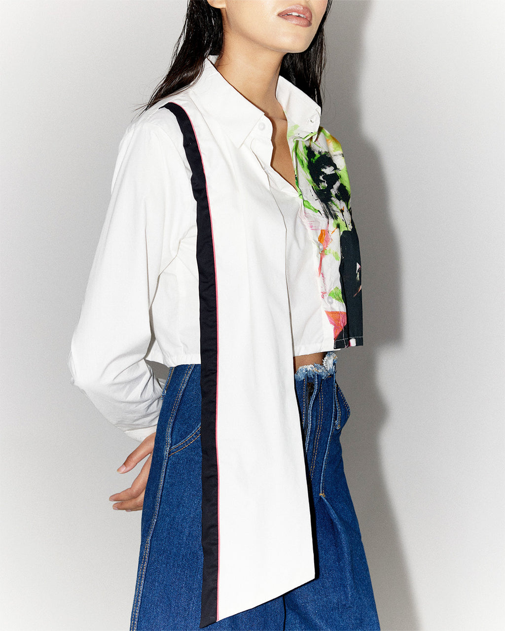 Brush Strokes Crop Shirt