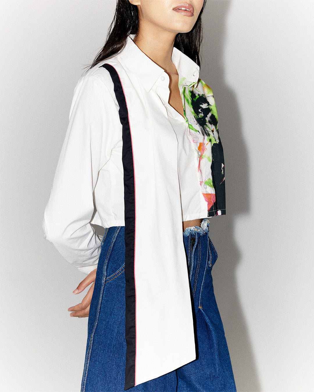 Brush Strokes Crop Shirt