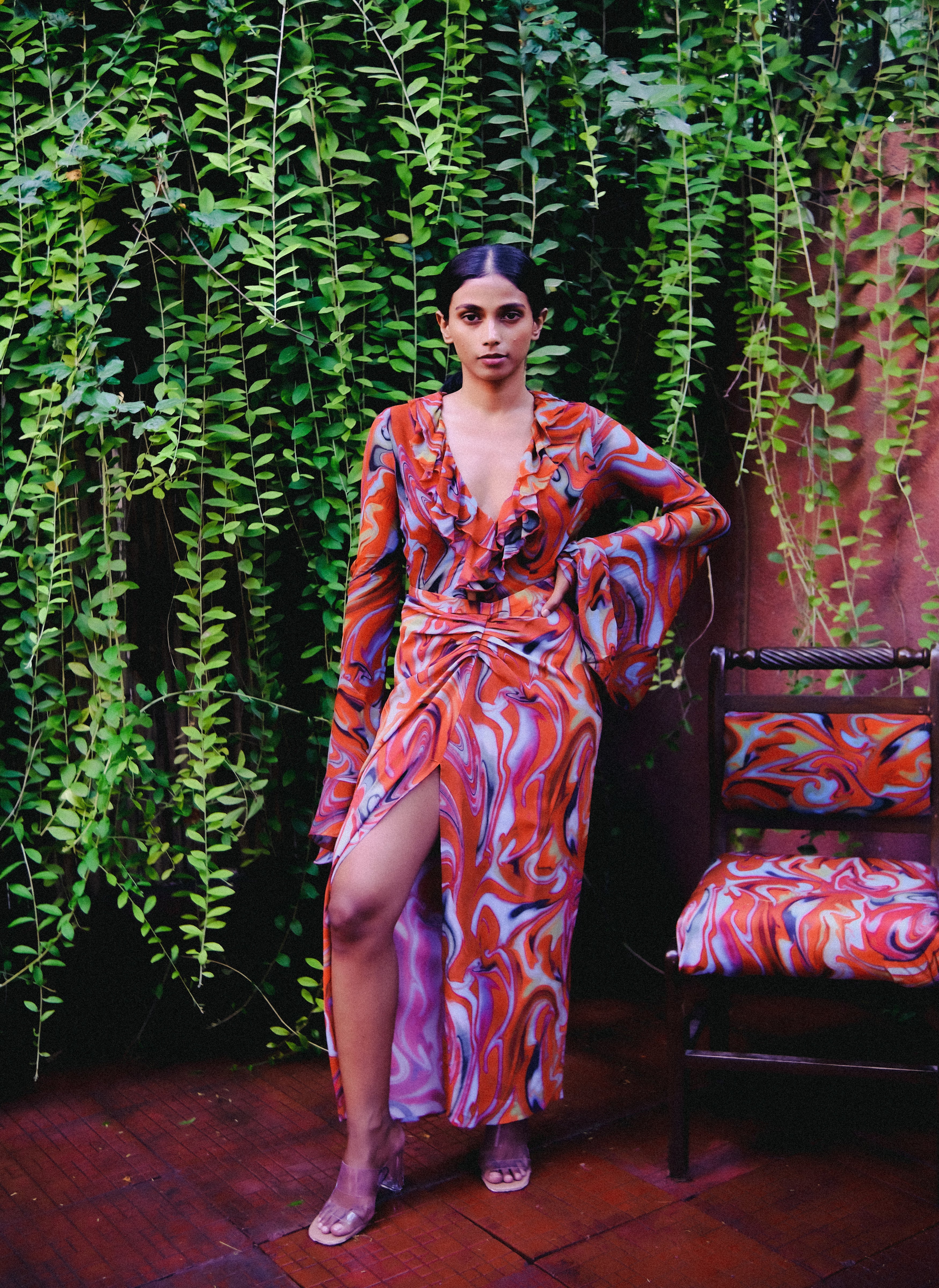 Cayenne Wave Waist Defining Ruched Sarong Skirt