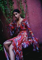 Cayenne Wave Waist Defining Ruched Sarong Skirt