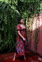 Cayenne Wave Back Tie Up Corset Dress With Pockets