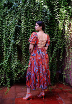 Cayenne Wave Back Tie Up Corset Dress With Pockets