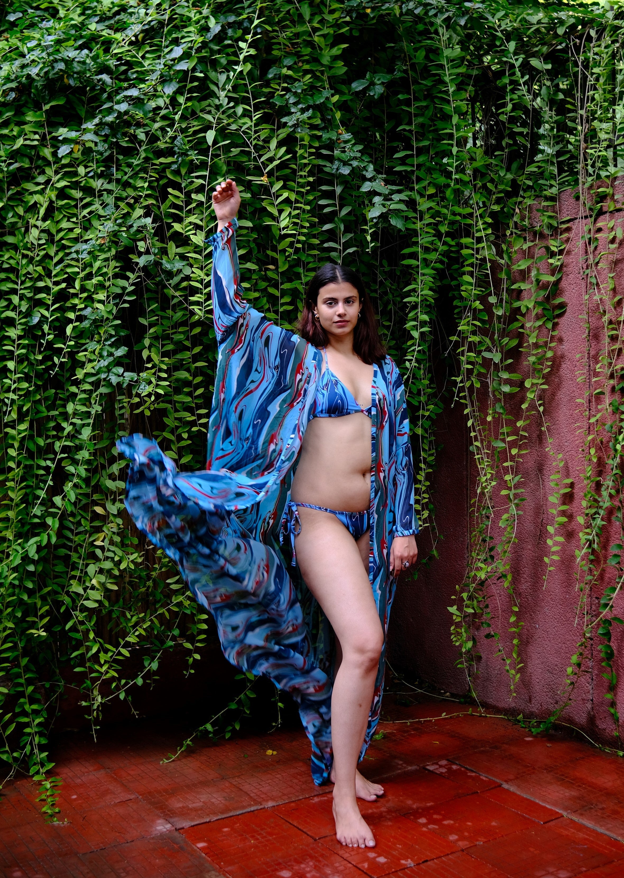 Cosmic Wave Front Open Kaftaan