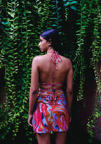 Cayenne Wave Triangle Bikini Top with Wrap Around String