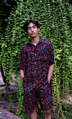 Royal Poinciana Linen Shorts for Men