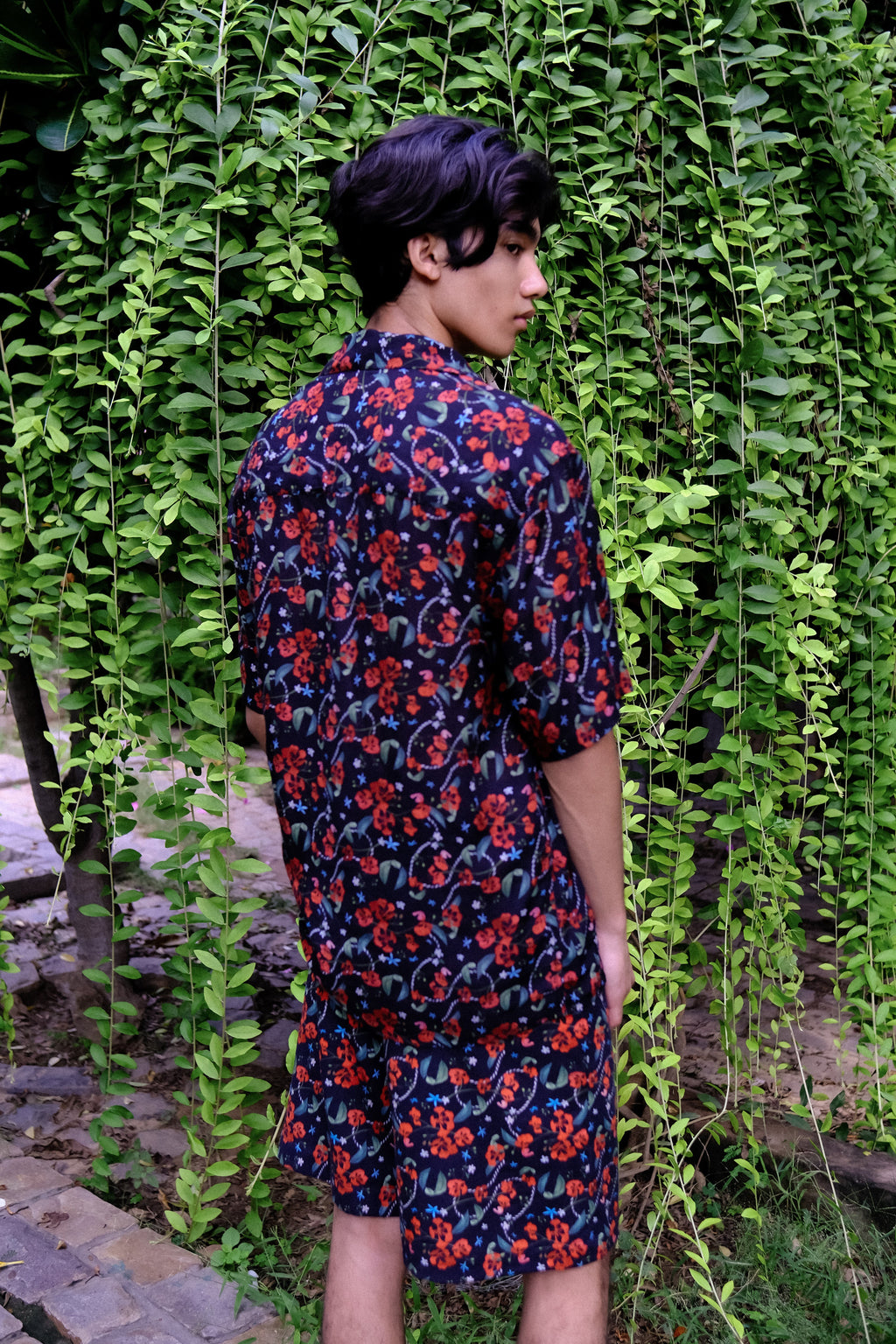 Royal Poinciana Linen Shorts for Men