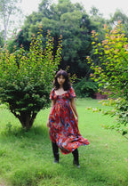 Cayenne Wave Back Tie Up Corset Dress With Pockets