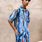 Cosmic Wave Linen Shorts for Men