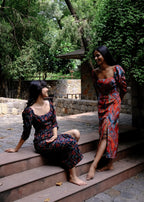 Royal Poinciana Waist Cinching Dress