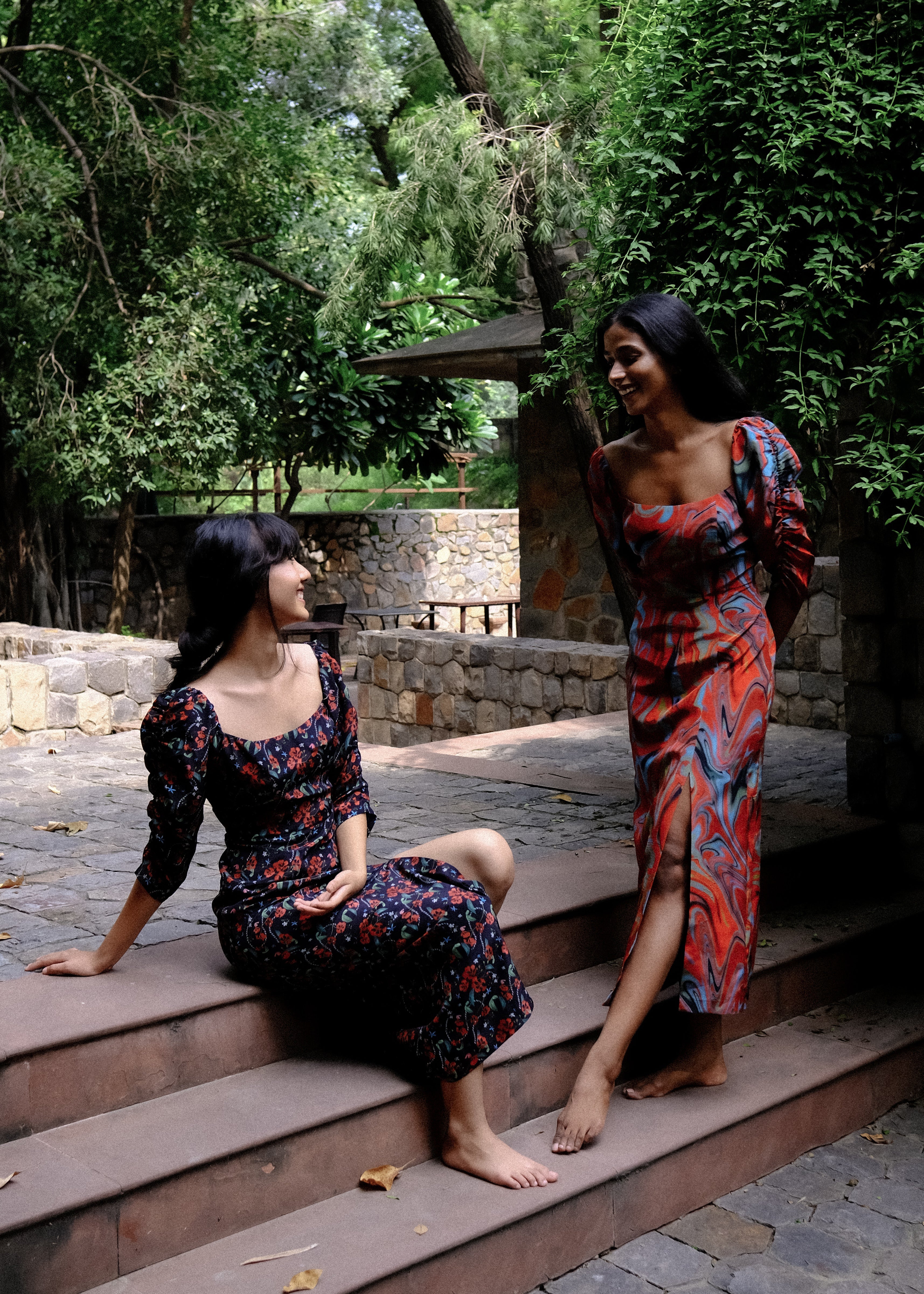 Royal Poinciana Waist Cinching Dress