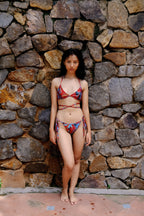 Cayenne Wave Triangle Bikini Top with Wrap Around String