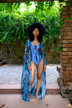 Cosmic Wave Front Open Kaftaan