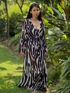 Kaftaan with Drawstring Waist - Noir Wave