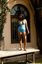 High Waist and High Coverage Bikini Bottom - Lotus Pond