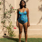 Low Back One Piece Swimsuit - Lotus Pond