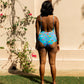 Low Back One Piece Swimsuit - Lotus Pond