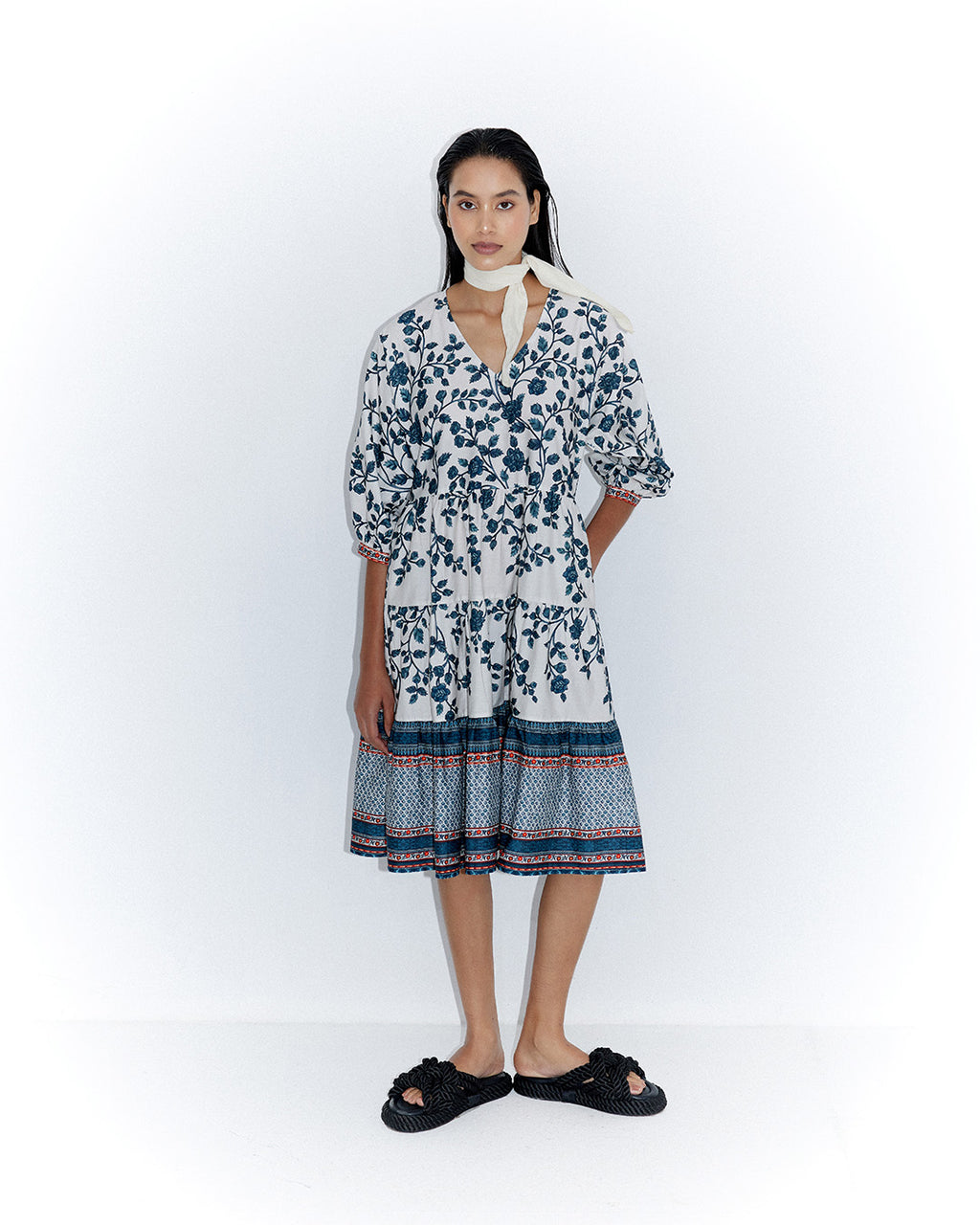 Kimono Sleeve Midi Dress