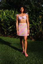 Jasmine Wave High Waist A-Line Skirt With Inner Shorts