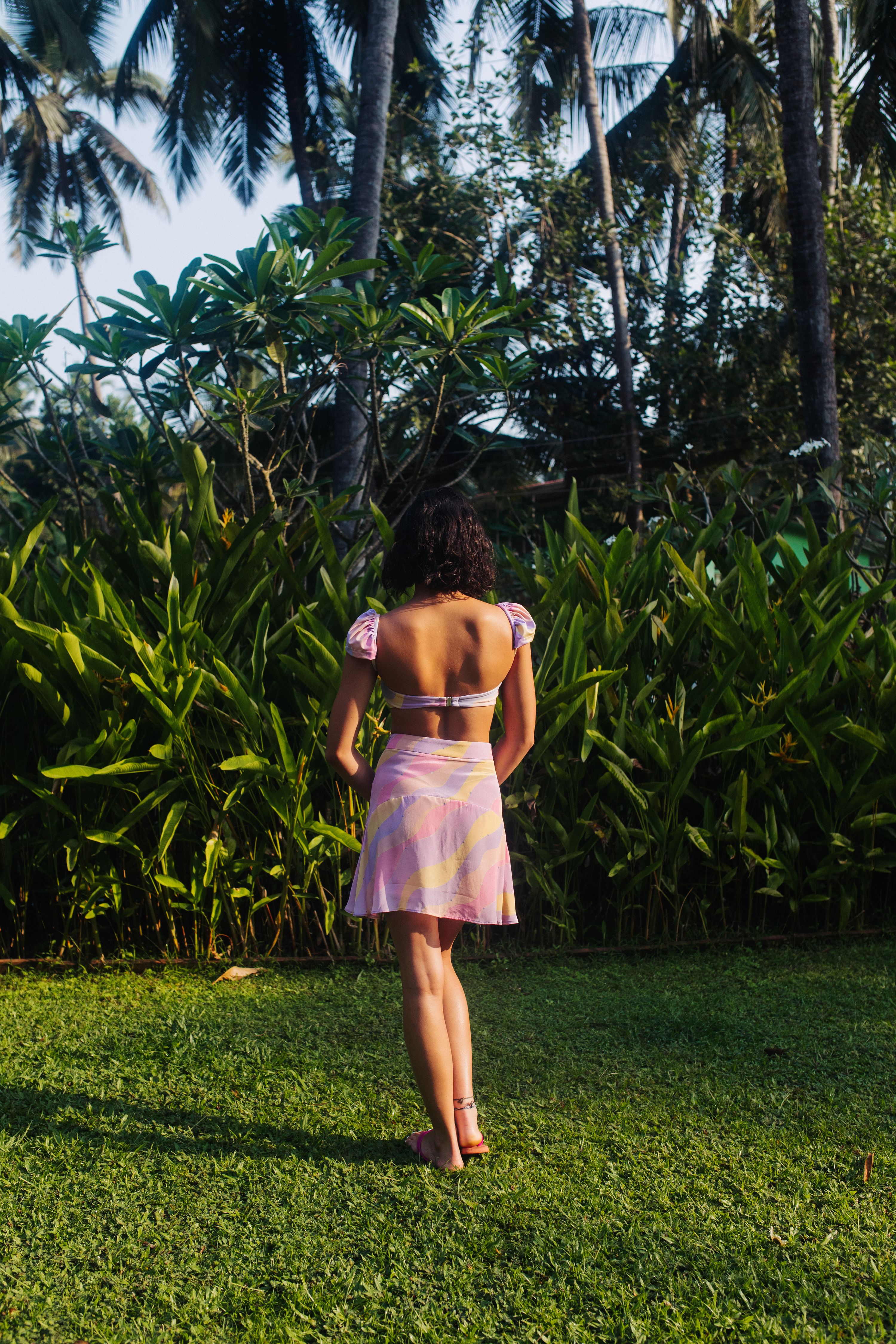 Jasmine Wave High Waist A-Line Skirt With Inner Shorts