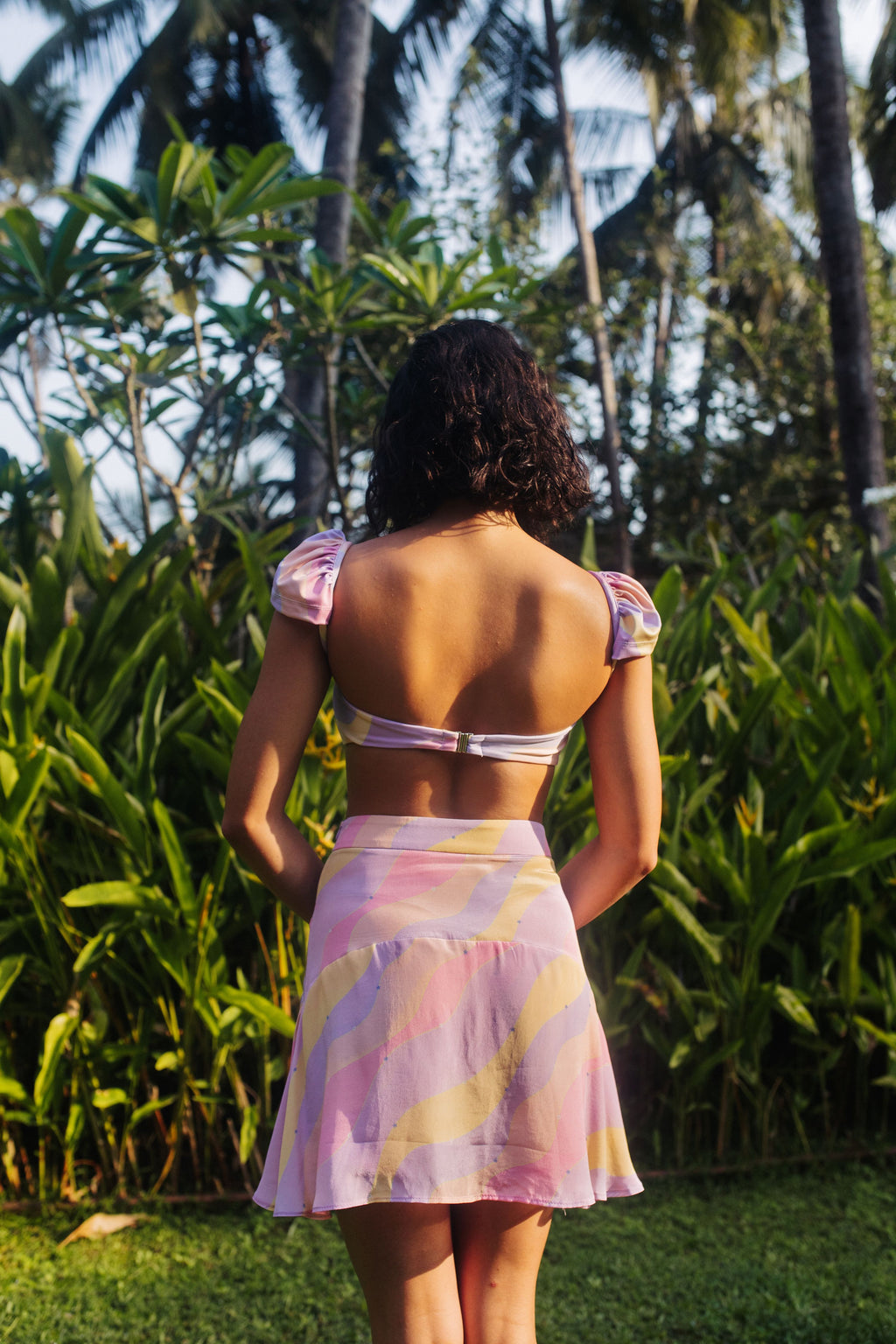 Jasmine Wave High Waist A-Line Skirt With Inner Shorts