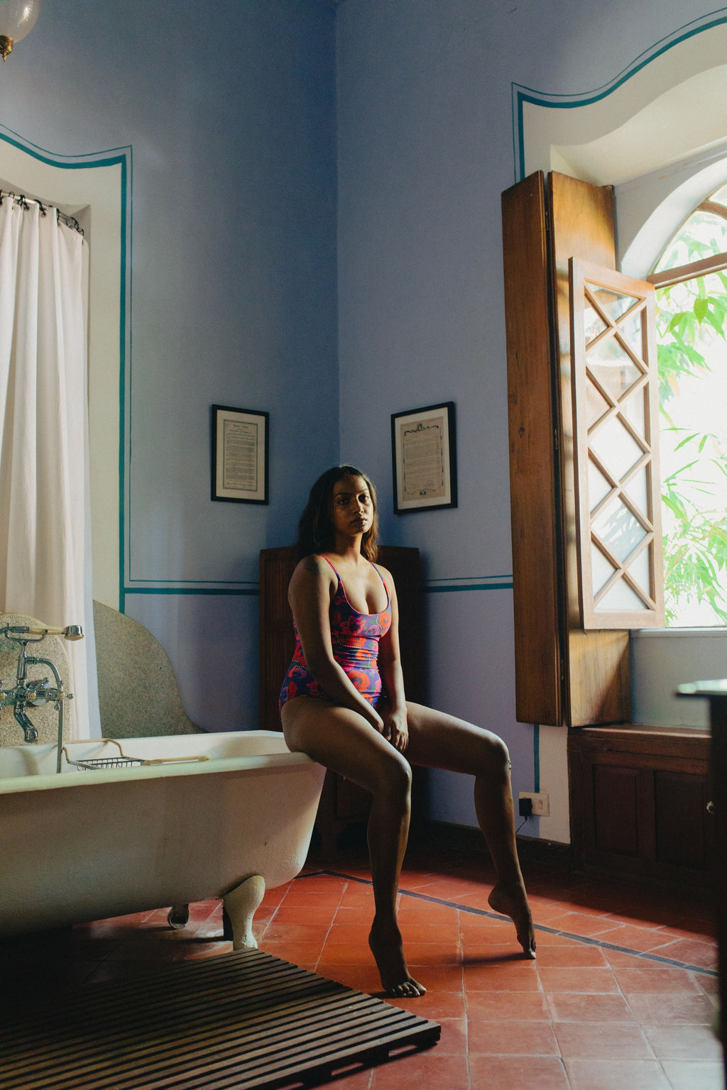 Oriental Poppy One Piece Swimsuit