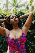 Oriental Poppy One Piece Swimsuit