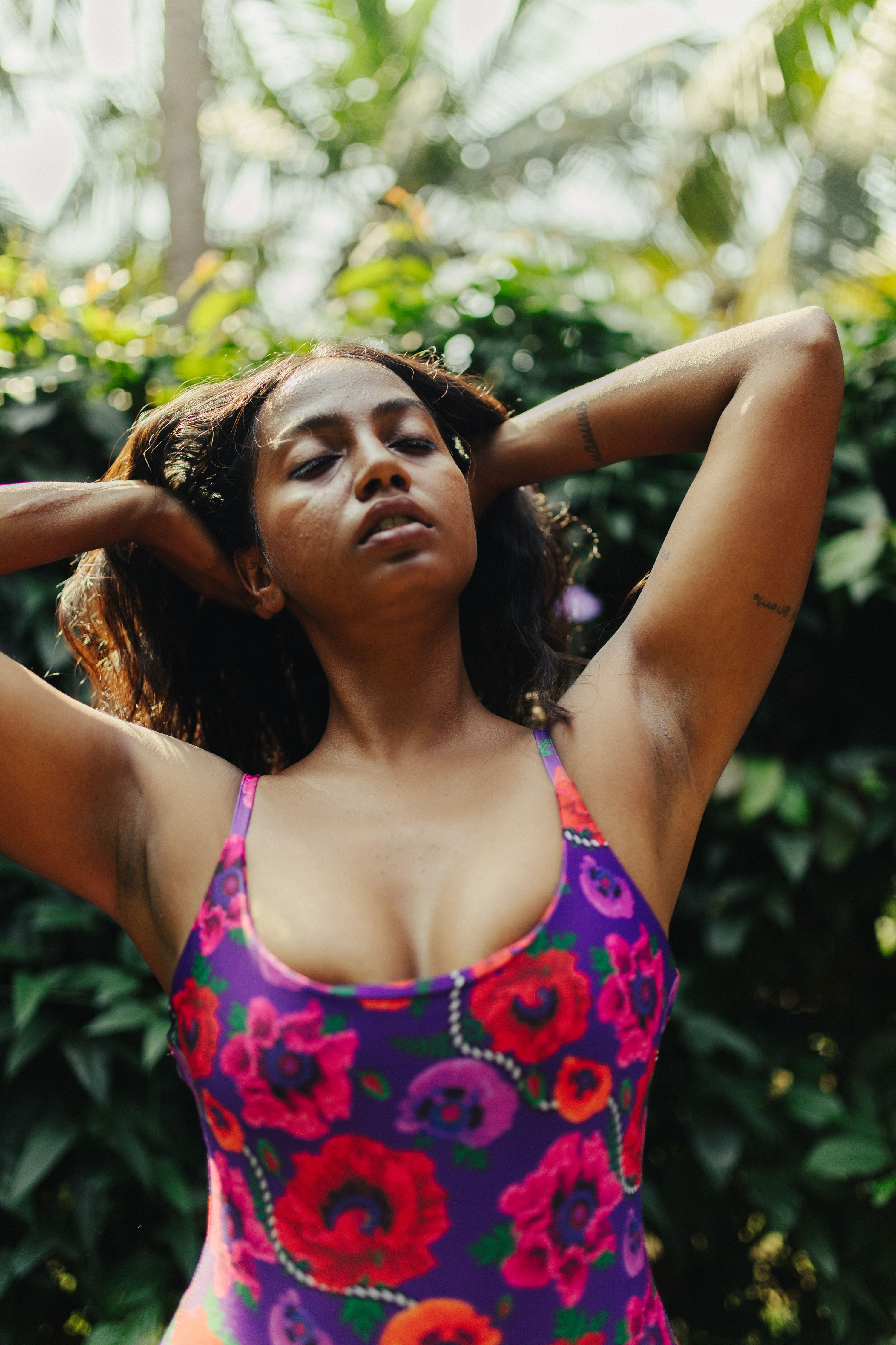 Oriental Poppy One Piece Swimsuit