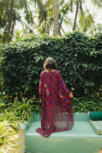 Oriental Poppy Front Open Kaftaan