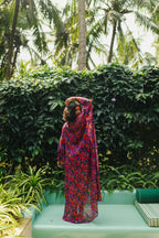 Oriental Poppy Front Open Kaftaan