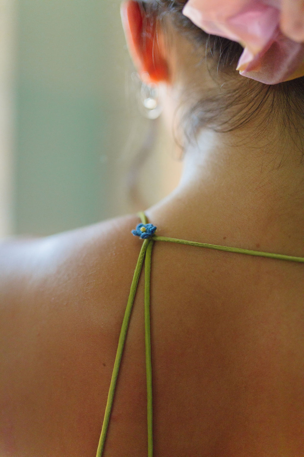 Jasmine Wave Wrap Dress With Hand Crochet Flower Straps