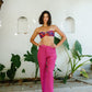 Magenta High Waist Trousers