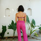 Magenta High Waist Trousers