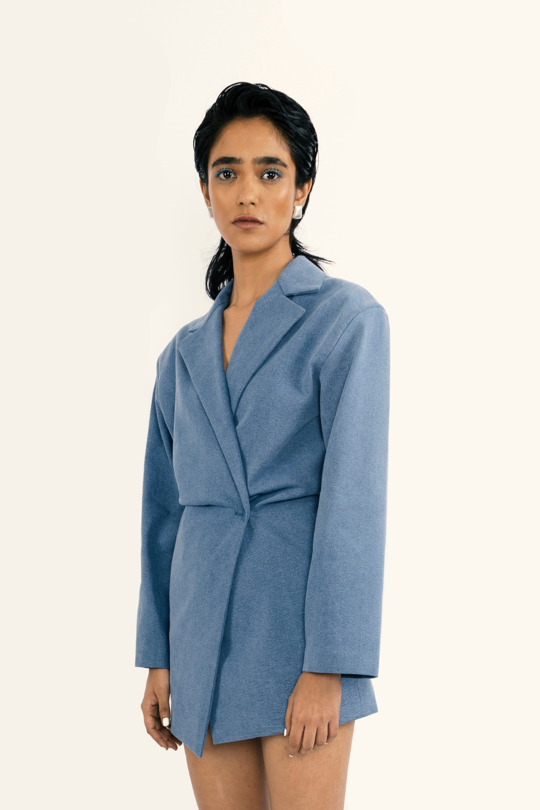 DRAPED BLAZER & MINI SHORTS SET