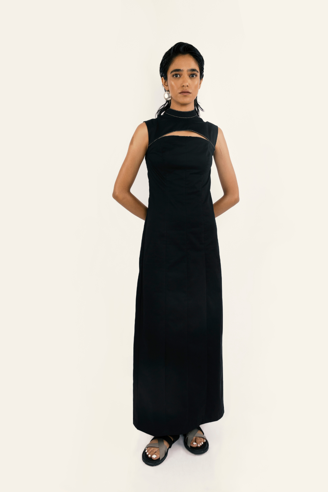 PANELED MAXI DRESS