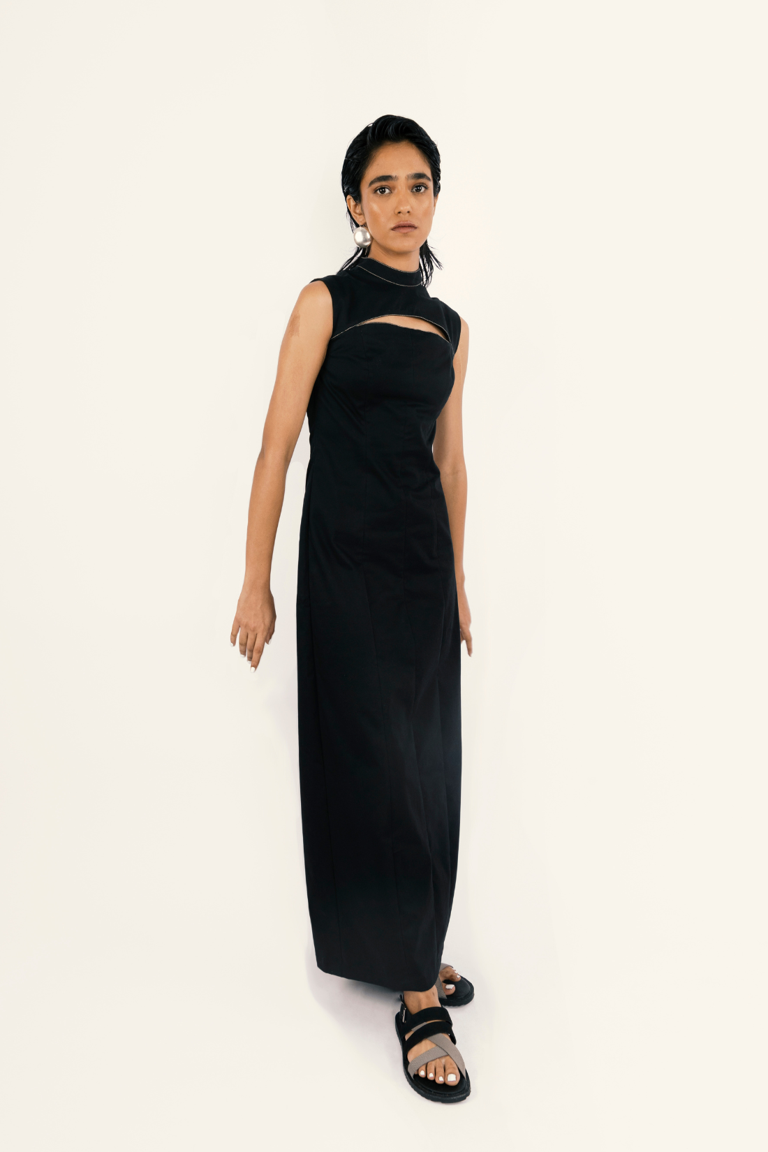 PANELED MAXI DRESS