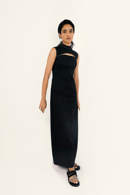 PANELED MAXI DRESS