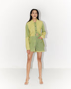 Long Two-Tone Denim Jacket